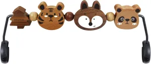 Baby Bjorn Bouncer Toy Bar - Toy Bar for Baby Bouncer Soft & Bliss, Easy to Attach and Remove, 360°Rotating Natural Wooden Toys, Exciting Design for Curious Babies, Safari Animals