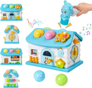 Baby Toys for 1 Year Old Girl Gifts, Montessori Toys with a Rabbit Hammer, 13-in-1 Multi-Functional House, Musical Toy for Toddler 6-12 12-18 Months, First Birthday Gift for 1 2 Year Old Girls Boys