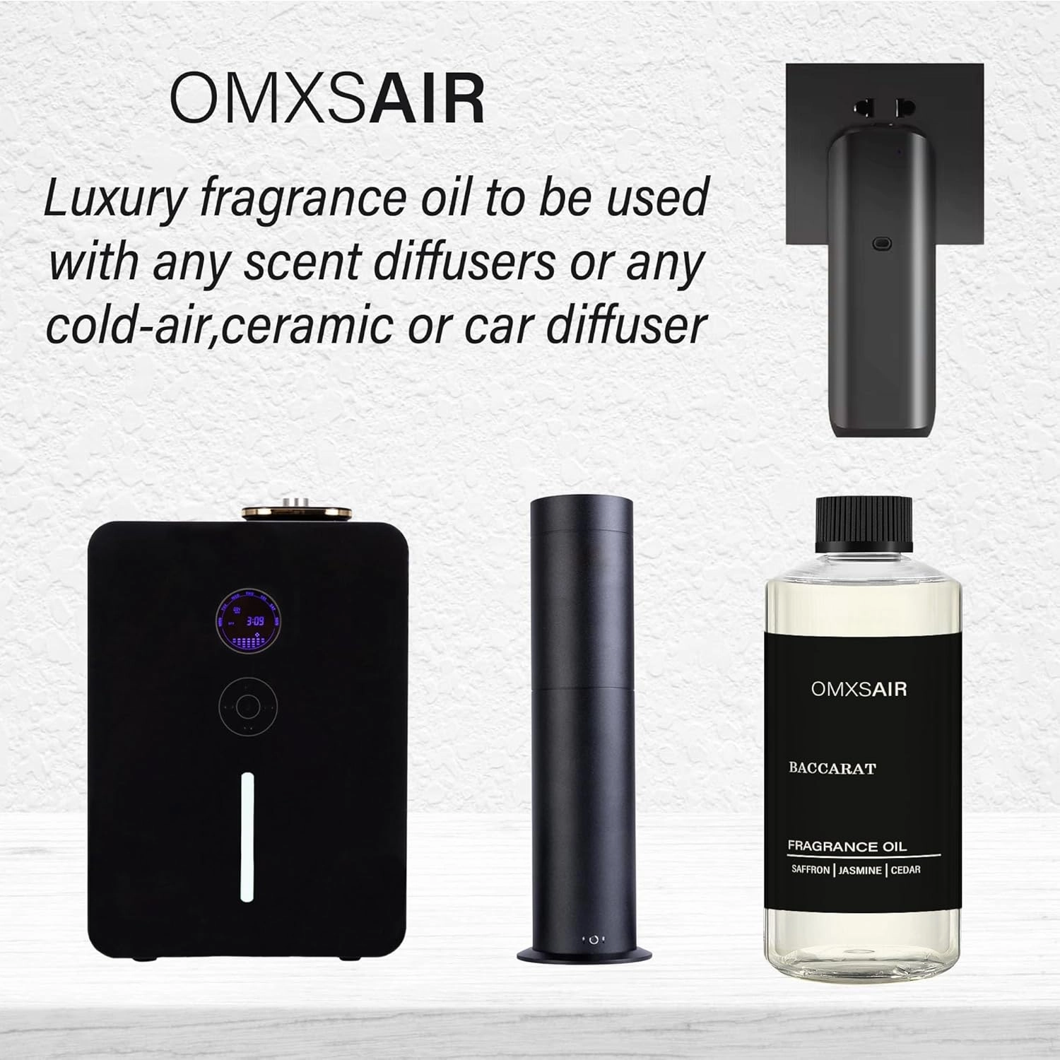 Baccarat Hotel Diffuser Oil Inspired by Baccarat 17.6 Fl Oz(500ml) - Hotel Fragrance Diffuser Oil & Home Luxury Scents - Saffron, Cedar,Ambergris Essential Oils Blend for Aromatherapy Diffuser