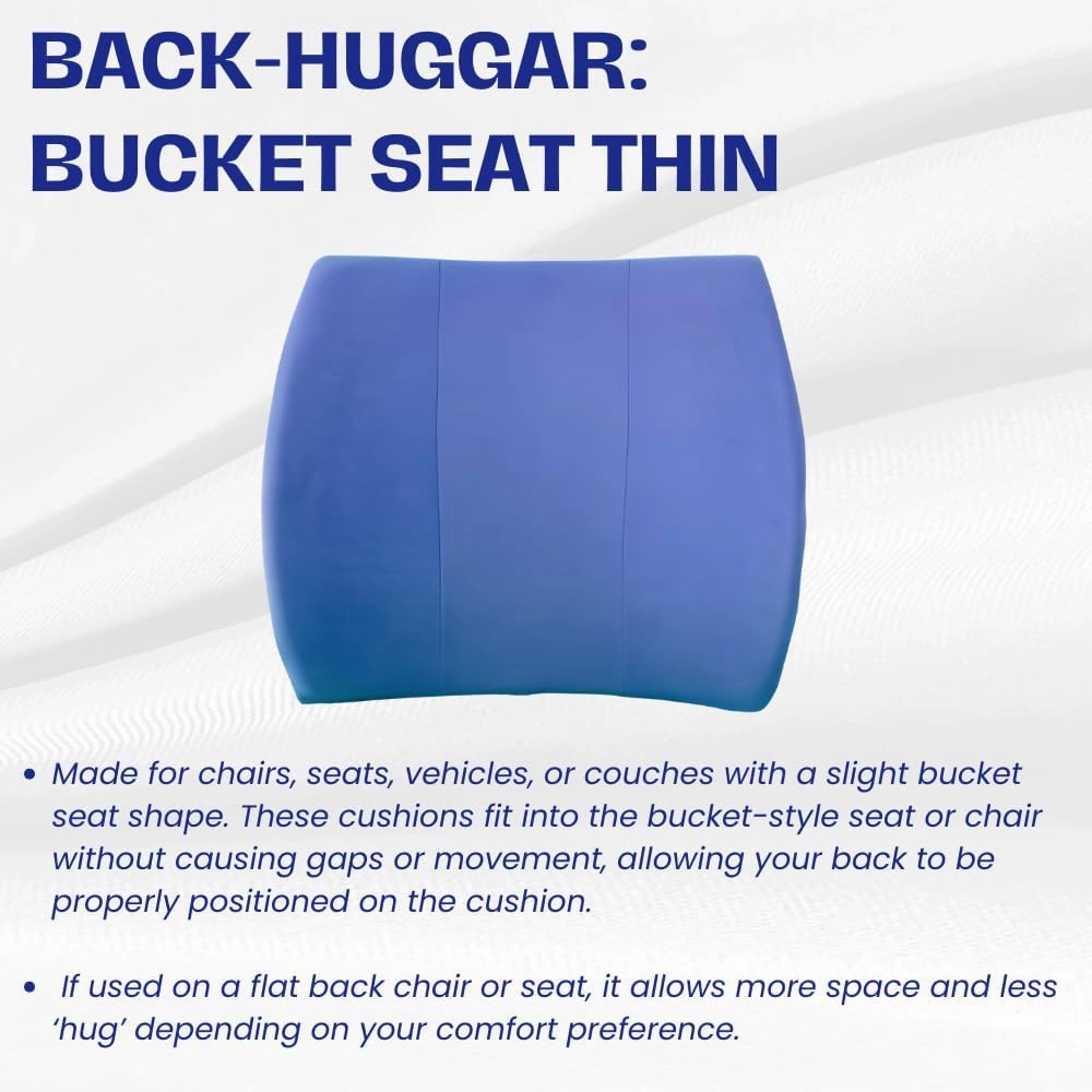 Back-Huggar® The Original Lumbar Cushion (Bucket Style) - Blue