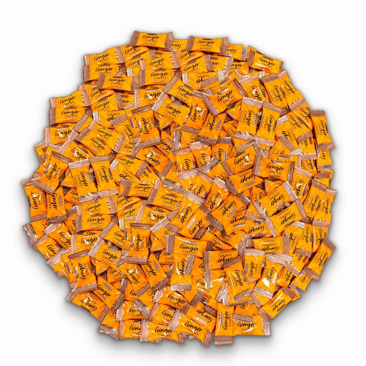 Bali's Best Ginger Chews, Tropical Mango Flavor, 1 Pound Jar, Individually Wrapped Soft Candy, Made with 100% Real Ginger, Digestive Health Support, Upset Stomach Relief, Halal