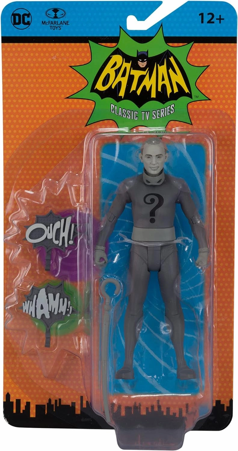Batman 1966 Classic THE RIDDLER Black Gray White McFarlane Toys TV Series 6”