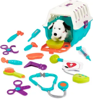 Battat - Veterinarian Toy Set with Plush Dalmatian Puppy & Carrier - Complete 15-Piece Kids Pretend Play Medical Kit with Stethoscope & Tools - Educational ToddlerToys for Ages 2-4 Years