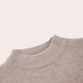 Beige Crewneck Ribbed Sweater - Lightweight Neutral Fashion Top