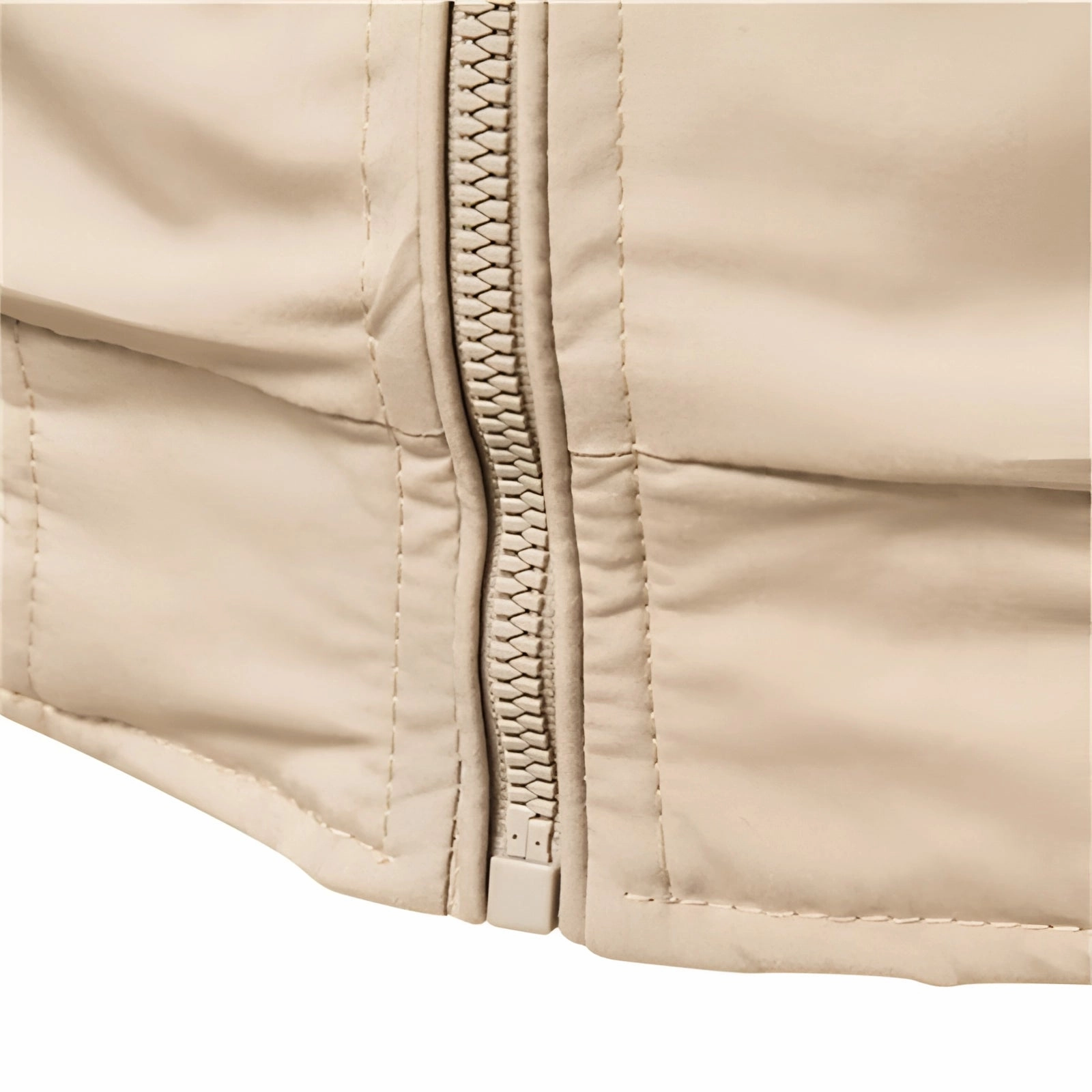 Beige Lightweight Jacket - Durable Outdoor Wear, Premium Zipper