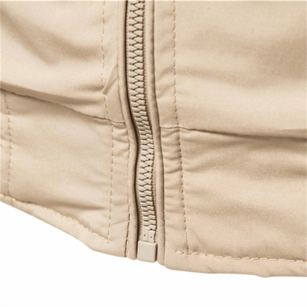 Beige Lightweight Jacket - Durable Outdoor Wear, Premium Zipper