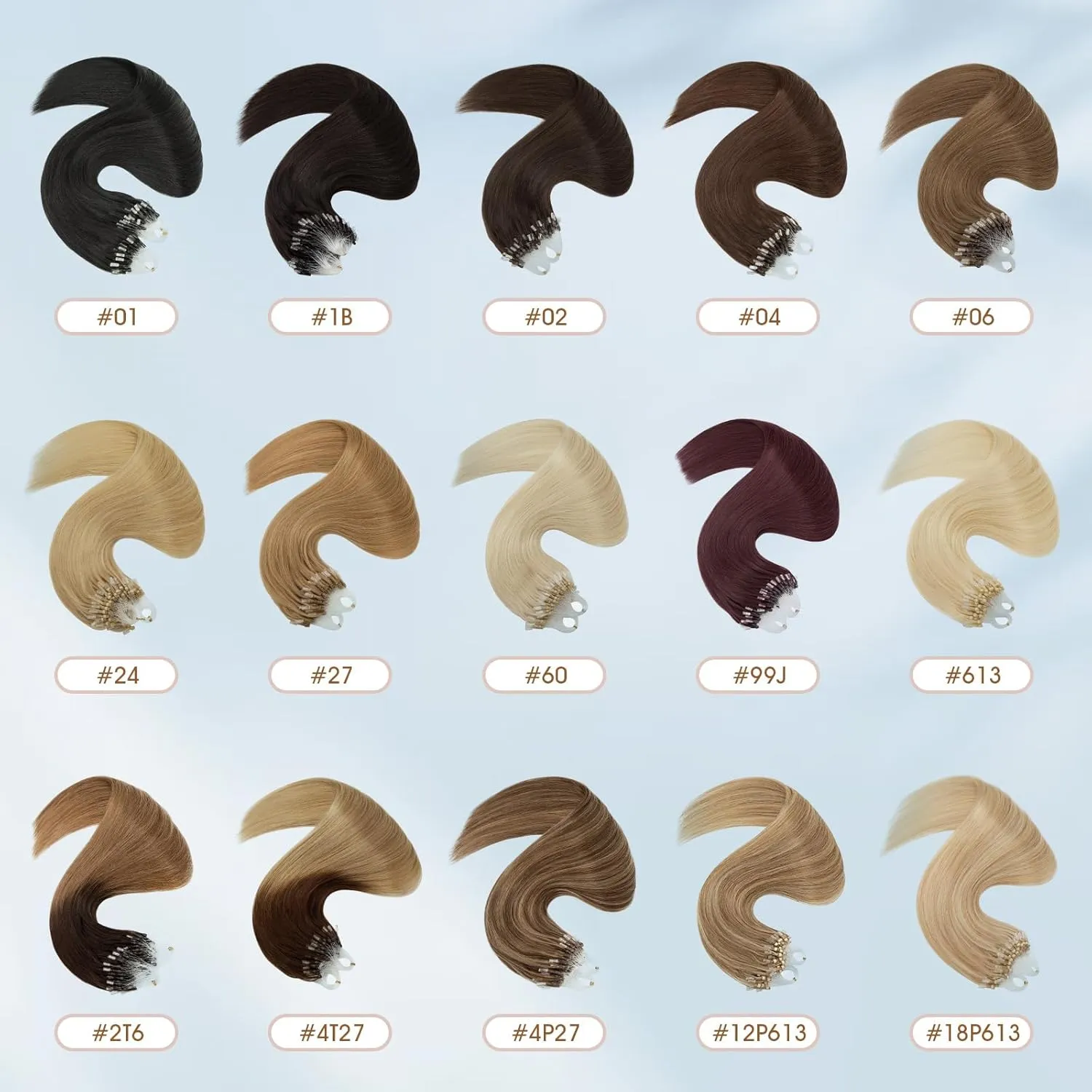 Benehair Invisible Micro Loop Ring Human Hair Extensions Micro Link Hair 20 Inch Medium Brown Silky Straight Remy Hair Micro Rings Hand Tied Hairpiece 100 Strands 50g #4