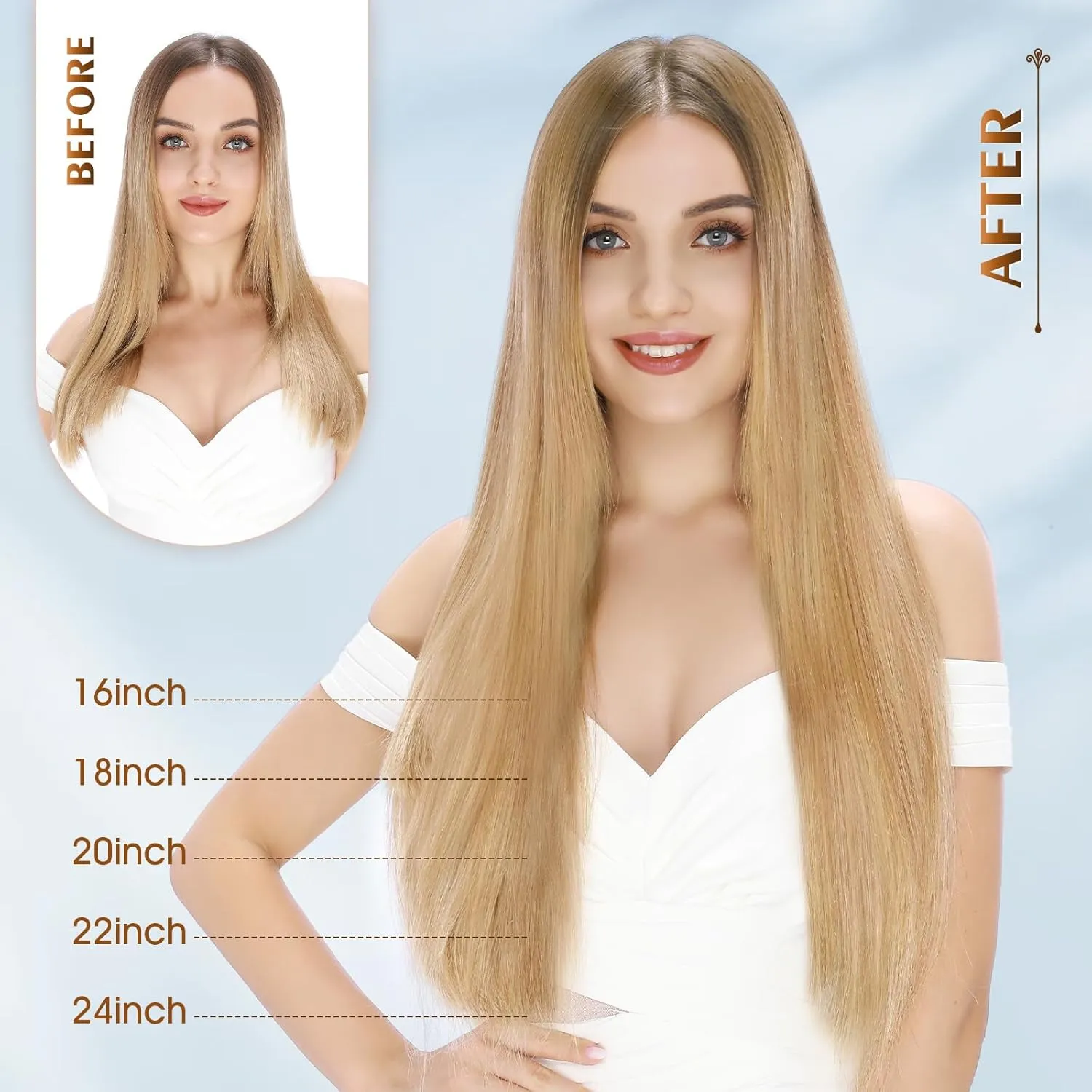 Benehair Invisible Micro Loop Ring Human Hair Extensions Micro Link Hair 20 Inch Medium Brown Silky Straight Remy Hair Micro Rings Hand Tied Hairpiece 100 Strands 50g #4