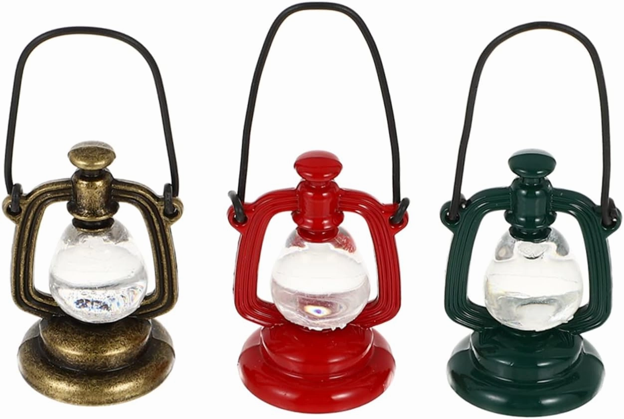 BESPORTBLE 2sets Indoor Use Miniature Oil Lanterns Kerosene Lamps for Dollhouse Decor Boys and Girls Toy House 3pcs*2