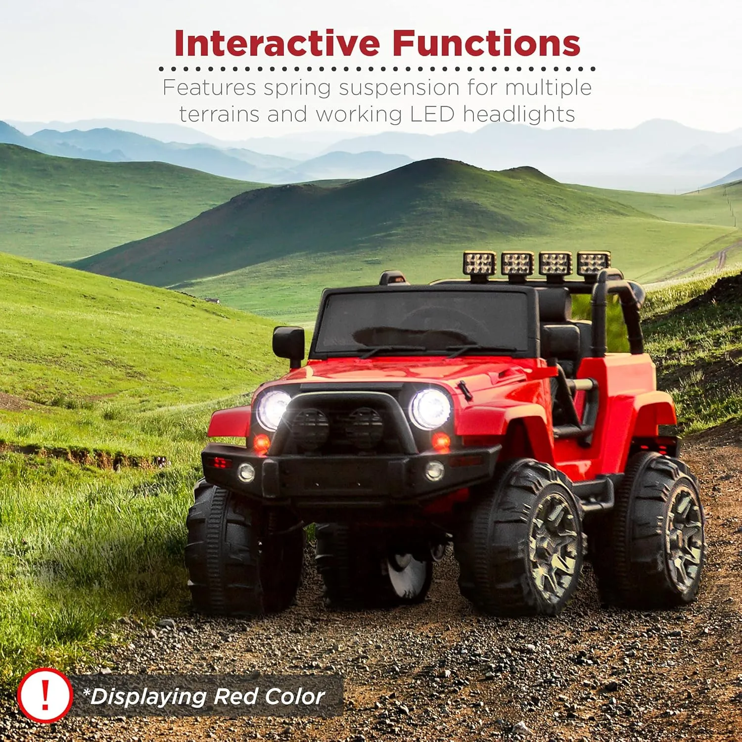 Best Choice Products Kids 12V Ride On Truck, Battery Powered Toy Car w/Spring Suspension, Remote Control, 3 Speeds, LED Lights, Bluetooth - Black