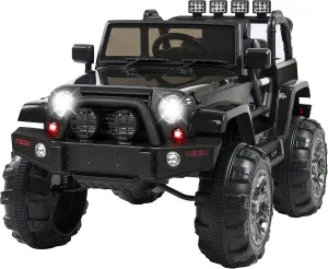 Best Choice Products Kids 12V Ride On Truck, Battery Powered Toy Car w/Spring Suspension, Remote Control, 3 Speeds, LED Lights, Bluetooth - Black