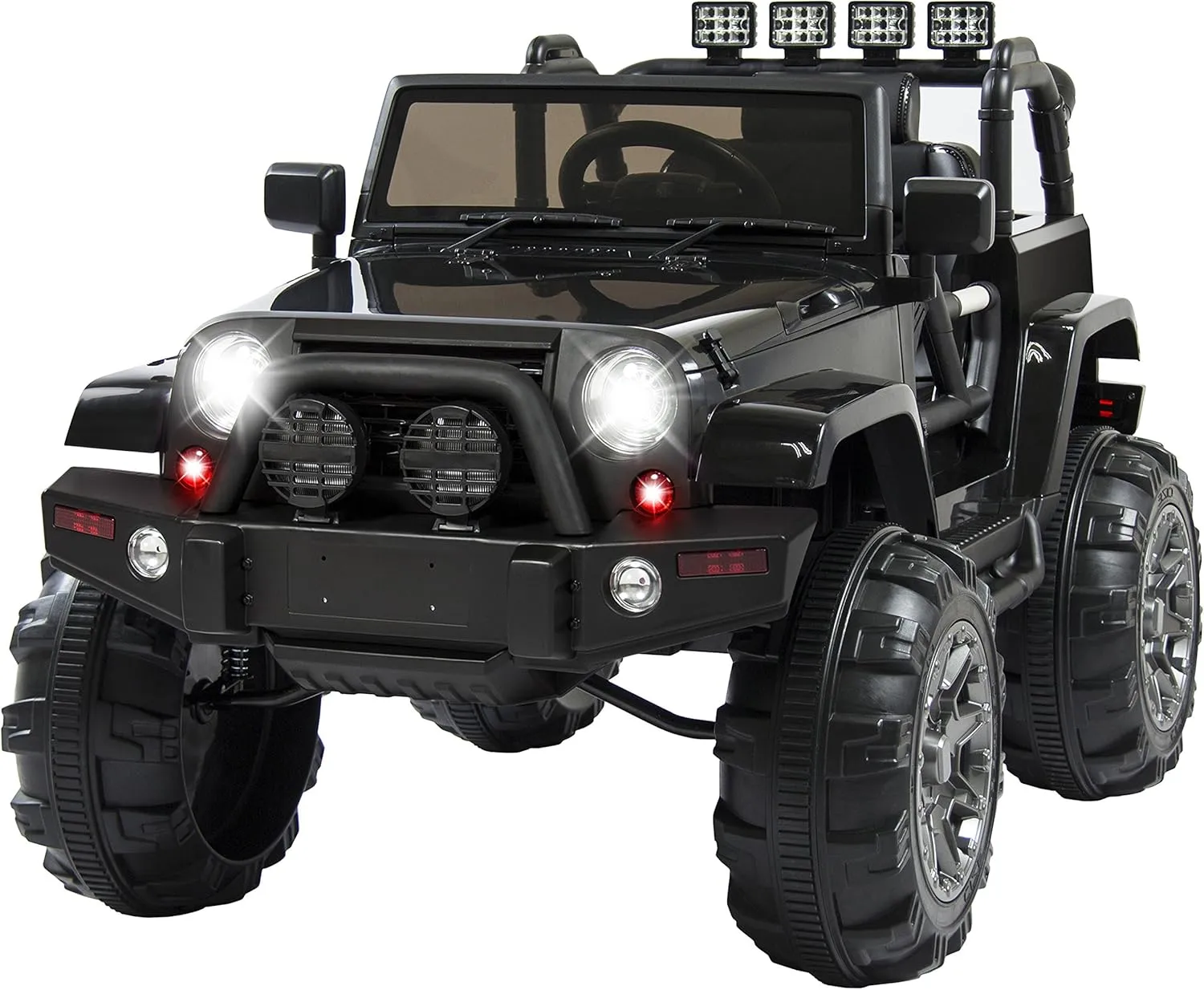 Best Choice Products Kids 12V Ride On Truck, Battery Powered Toy Car w/Spring Suspension, Remote Control, 3 Speeds, LED Lights, Bluetooth - Black