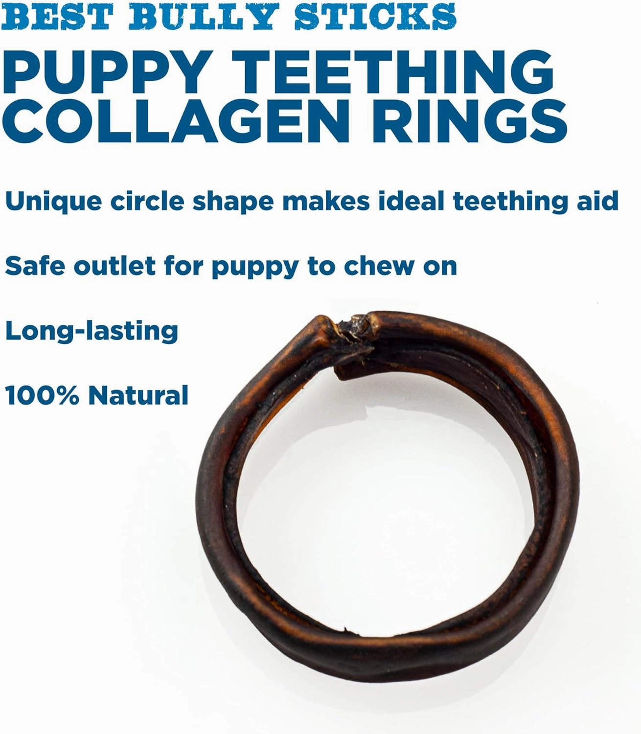 Best Bully Sticks Thick Ring Collagen Chews for Dogs - 10 Count (Pack of 1) - All-Natural, Easily Digestible, Limited Ingredient, Rawhide Alternative, Free-Range Grass-Fed Beef Treat
