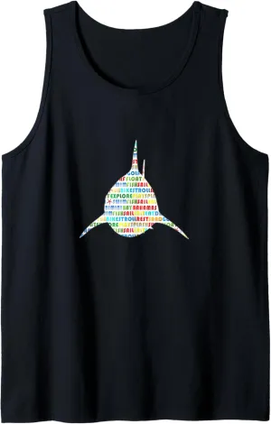 Bimini Bay Shark Word Cloud Tank Top
