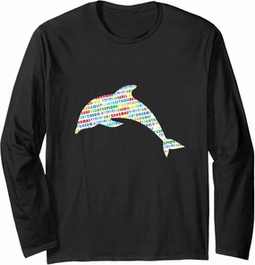 Bimini Bay Dolphin Word Cloud Long Sleeve T-Shirt