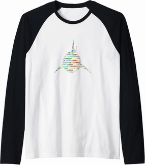Bimini Bay Shark Word Cloud Raglan Baseball Tee