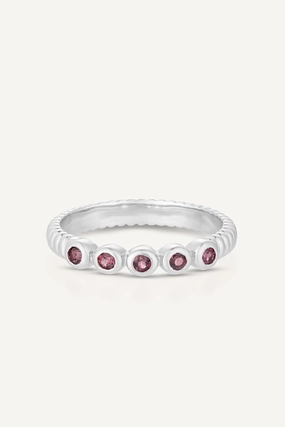 Binded Rhodolite Silver Stacker