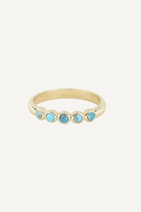 Binded Turquoise Gold Stacker