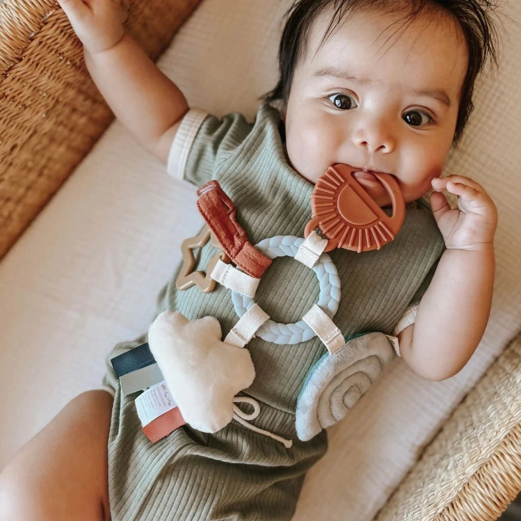 Bitzy Busy Ring™ Teething Activity Toy - Rainbow