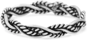 Blue Apple Co. Iconic Braided Double Twisted Rope Engraved Fascinating Oxidized Ring Band Solid 925 Sterling Silver Thumb Ring (3.5mm)