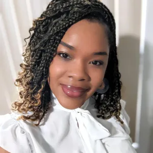 Boho Box Braids Crochet Hair for Women 10 Inch 7 Packs Ombre Goddess Box Braids with Curly Ends 3X Short Bob Crochet Braid for Kids Synthetic Bohemian Braiding Hair Extensions (T27)