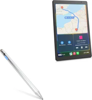 BoxWave Stylus Pen Compatible with Eonon P5 Portable Carplay Screen for Car (8.95 in) - AccuPoint Active Stylus, Electronic Stylus with Ultra Fine Tip - Metallic Silver