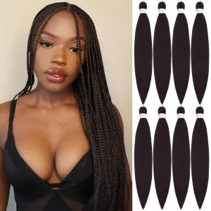 Braiding Hair Pre Stretched 22 Inch 8 Pack Long Braiding Hair Professional Pre Stretched Hair For Braiding Soft Yaki Texture Hot Water Setting Synthetic Crochet Braids Hair For Women (22Inch,4#)