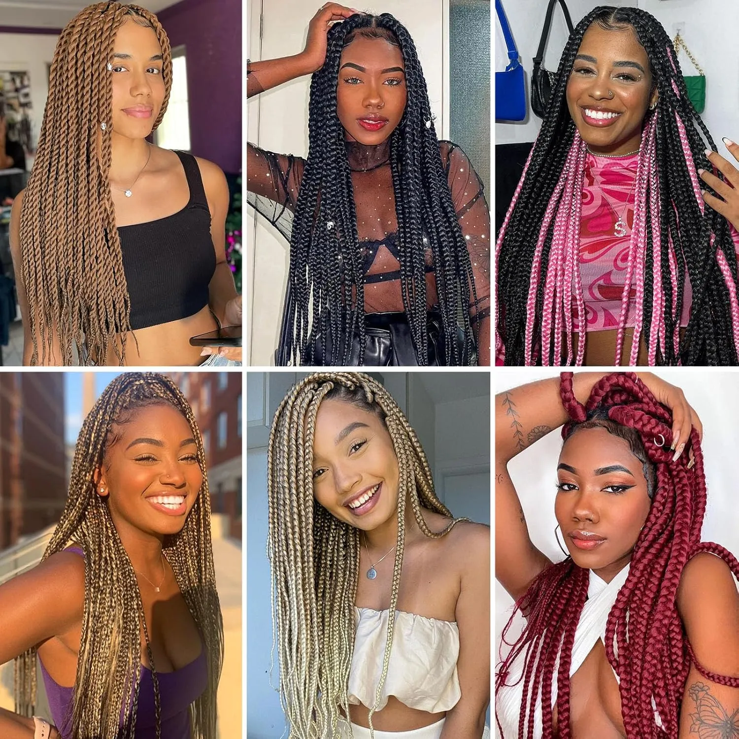 Braiding Hair Pre Stretched for Women Girls 18 Inch 8 Pack Hair Extensions Box Braids Soft Synthetic Knotless Yaki Texture Hot Water Setting Braiding Hair (18Inch, 1B/30)