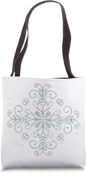 Bride Winter Wedding Snow Medallion Snowflake Word Art Tote Bag