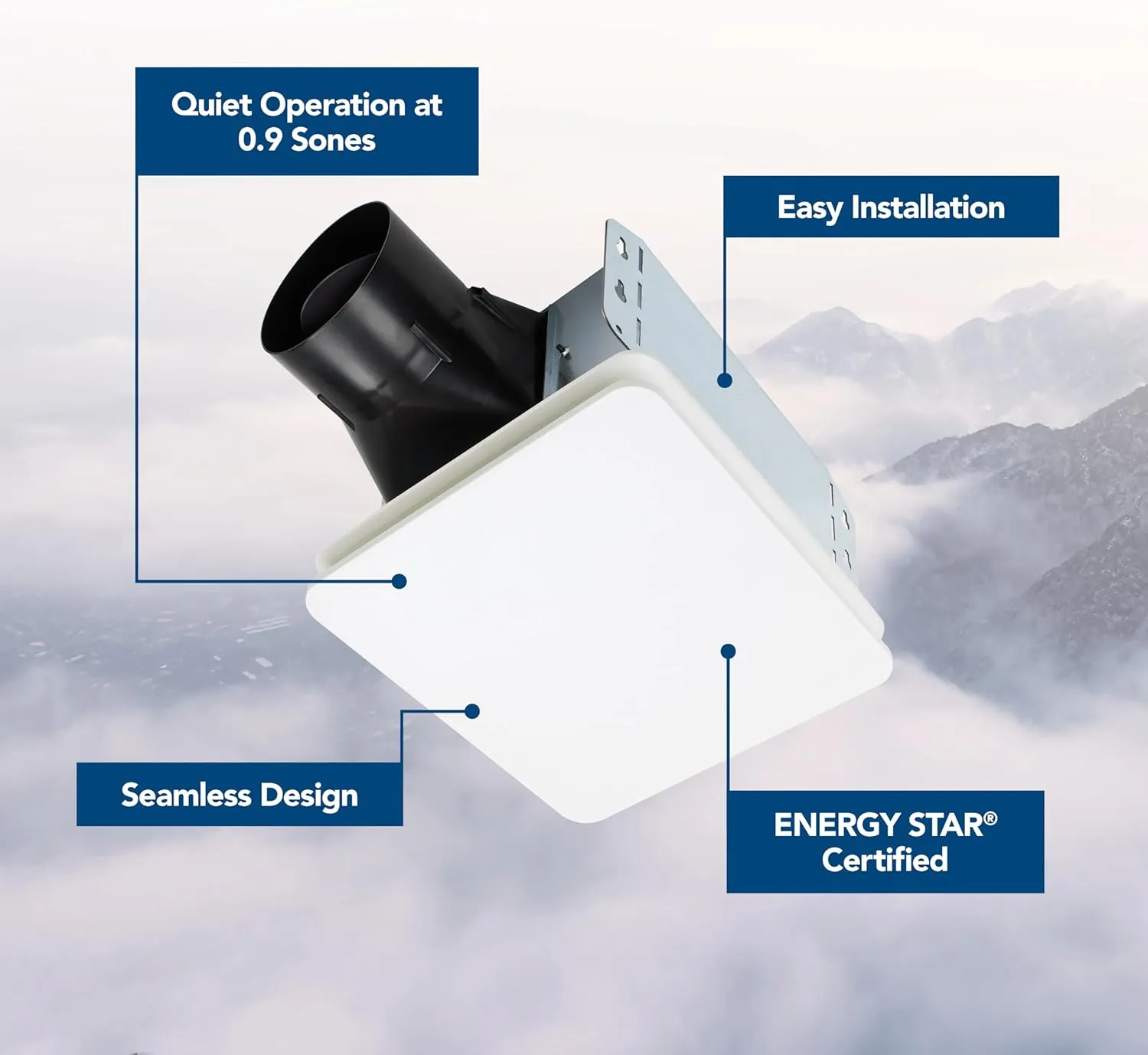 Broan-NuTone® BE6 Bathroom Exhaust Fan, 60 CFM, ENERGY STAR® Exhaust Fan 0.9 Sone