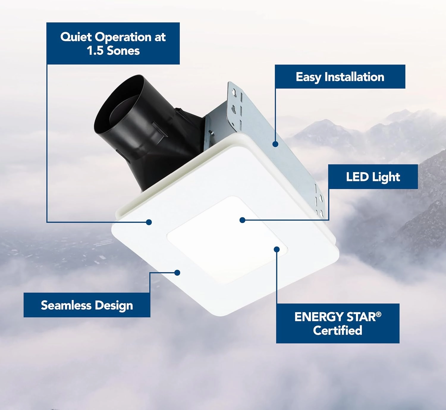 Broan-NuTone® BEL8 Bathroom Exhaust Fan w/LED Light, 80 CFM, ENERGY STAR® Exhaust Fan, 1.5 Sones