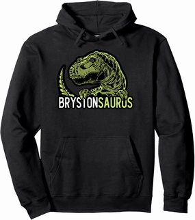 Bryston Saurus Personalized Name Dinosaur T-Rex Pullover Hoodie