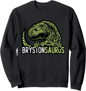 Bryston Saurus Personalized Name Dinosaur T-Rex Sweatshirt