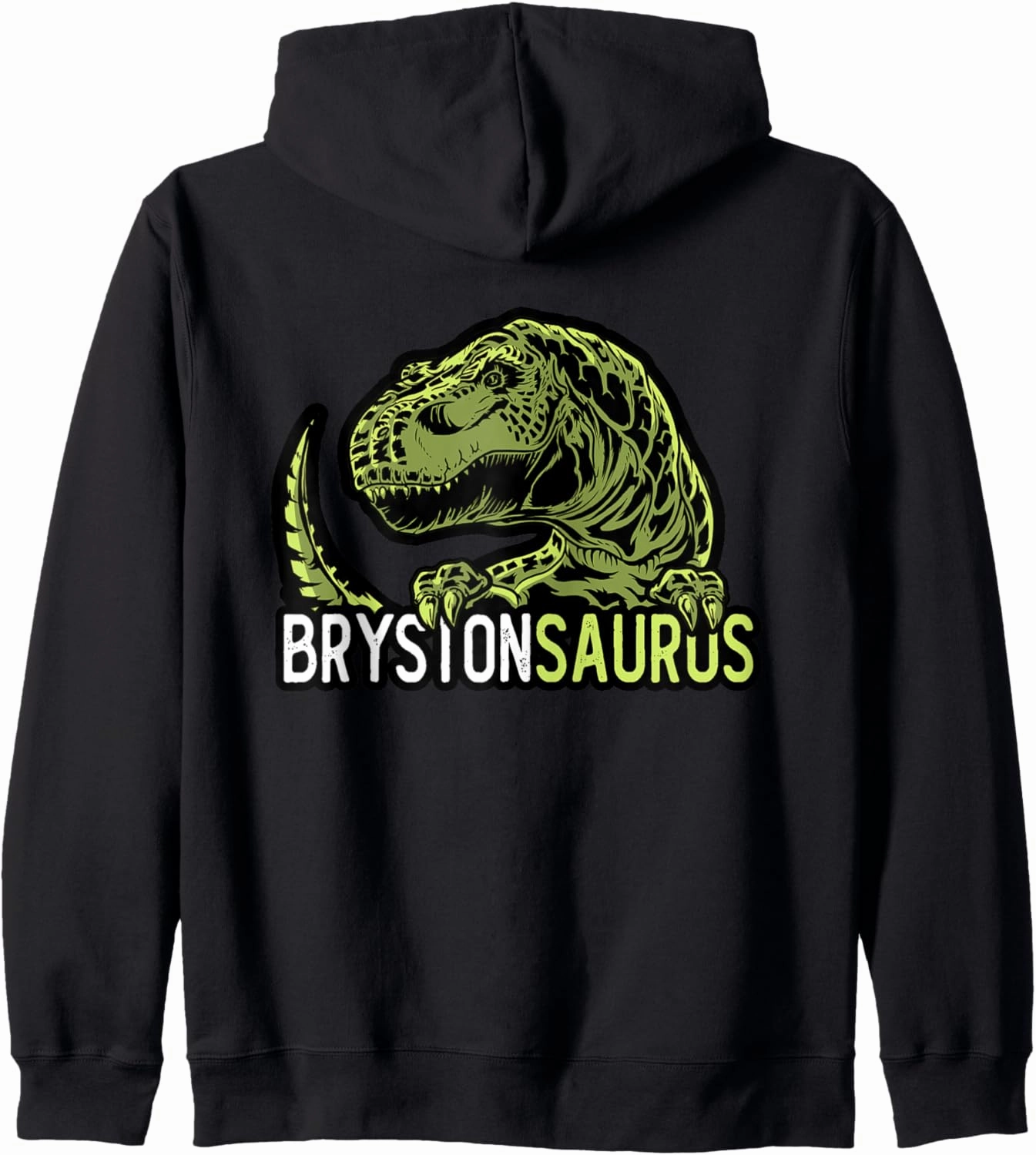 Bryston Saurus Personalized Name Dinosaur T-Rex Zip Hoodie