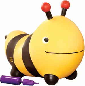 B.toys - Inflatable Bee Bouncer Ride-On Toy with Air Pump - Toddler Toys for Balance & Motor Skills - Kids Bouncing Seat with Easy-Grip Antennae - Safe Indoor Active Play, Ages 18 Months 