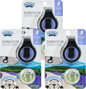 Bullsone Pola Family Natural Car Air Freshener, Luxury Car Perfume, Sun Visor Type (3 Pack) (Lavender)