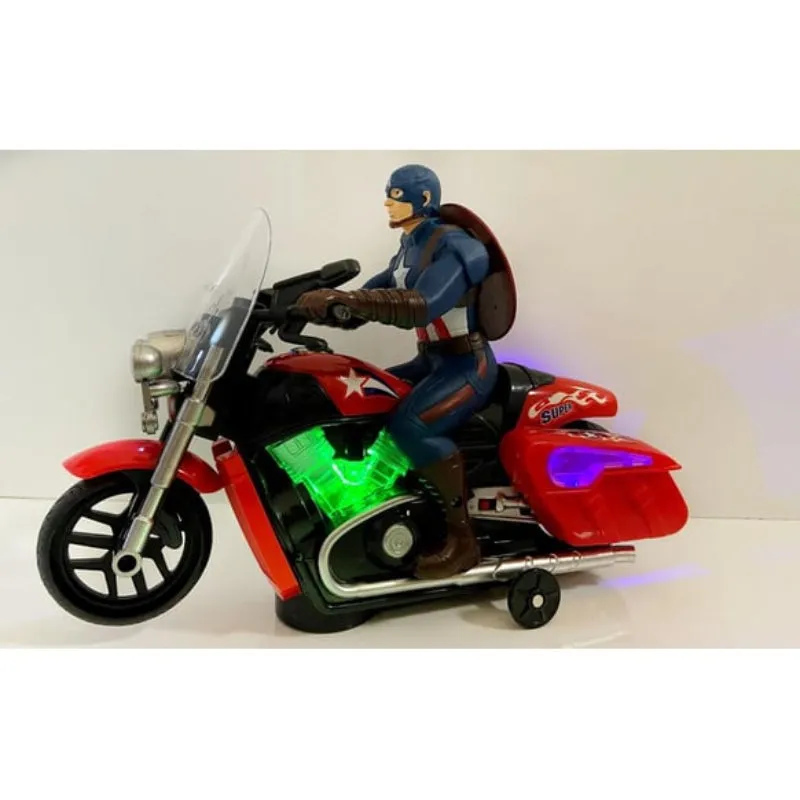Bump & Go Musical Bike with Super Hero Action Figure & 3D Lights (3-10 Years)