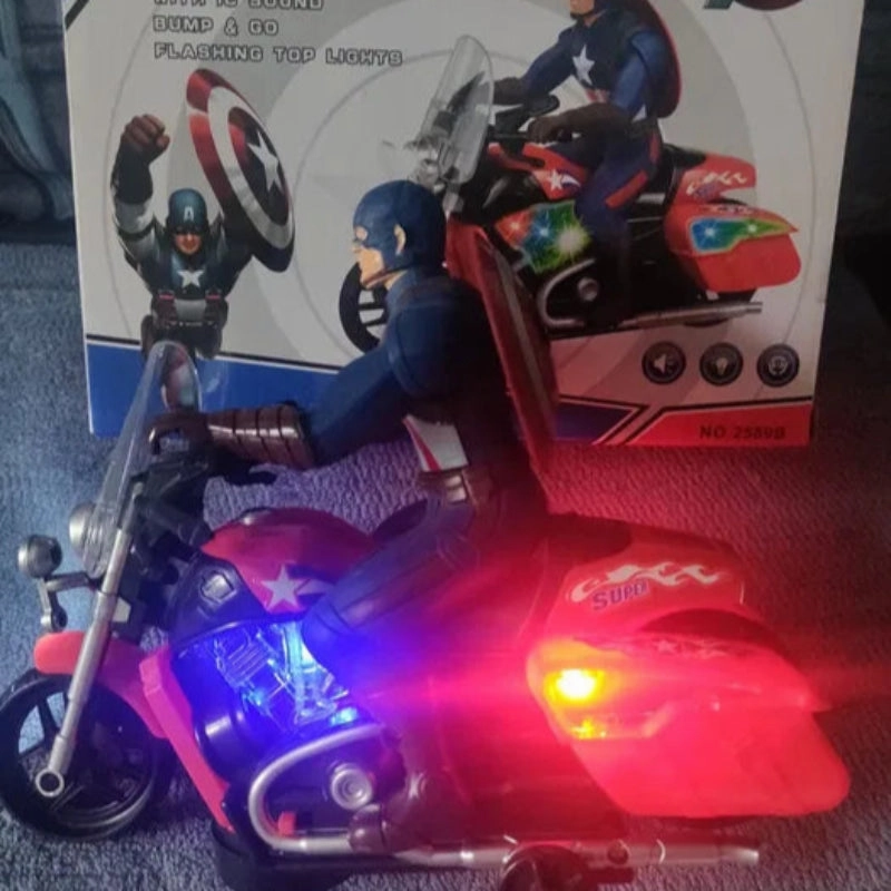 Bump & Go Musical Bike with Super Hero Action Figure & 3D Lights (3-10 Years)