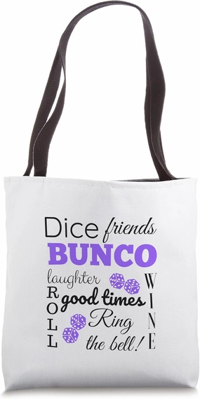 Bunco Dice Good Times Word Cloud Prize Tote Bag