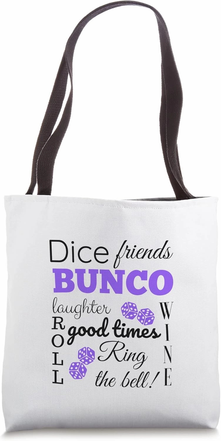 Bunco Dice Good Times Word Cloud Prize Tote Bag
