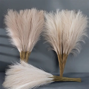 Bundle of 20 Faux Fluffy Pampas Grass Reeds