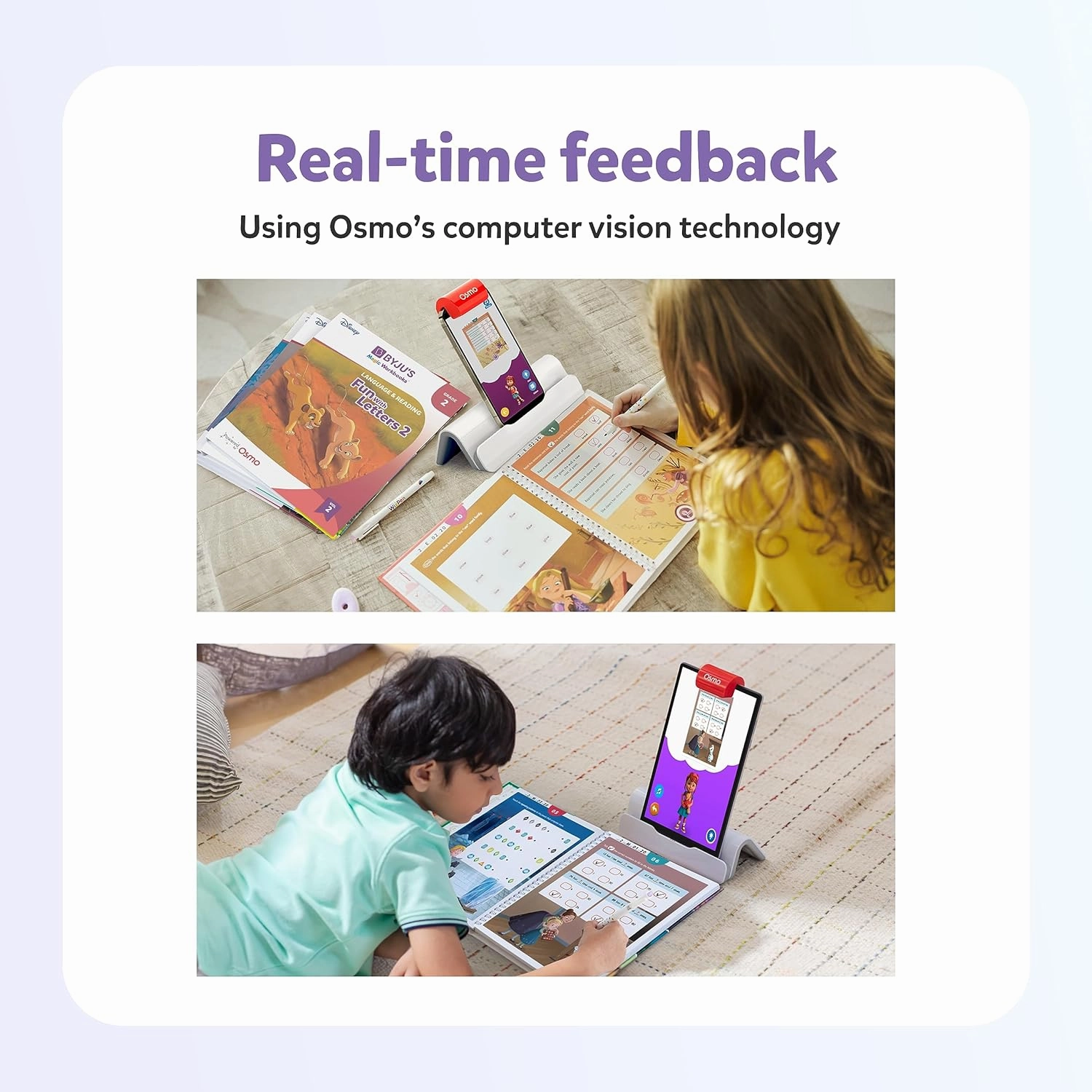 BYJU’S Learning: Disney, 1st Grade Premium Edition (App   8 Workbooks) Ages 5-7, Featuring Disney & Pixar Characters - Learn Reading, Addition/Subtraction, Writing & Phonics - Osmo Fire base included