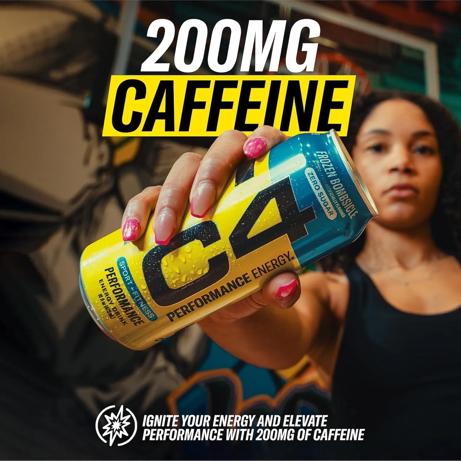 C4 Energy Drink 12oz (Pack of 12) - Frozen Bombsicle - Sugar Free Pre Workout Performance Drink with No Artificial Colors or Dyes