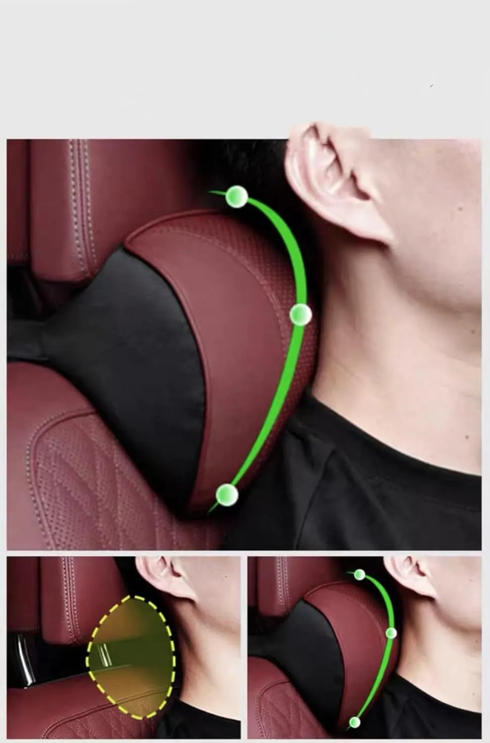 Car Cervical Pillow Backrest for Suzuki Super vitra Neck Back Pain Relief Lumbar Support Pillow Stylish Interior for Vehicles,Yellow