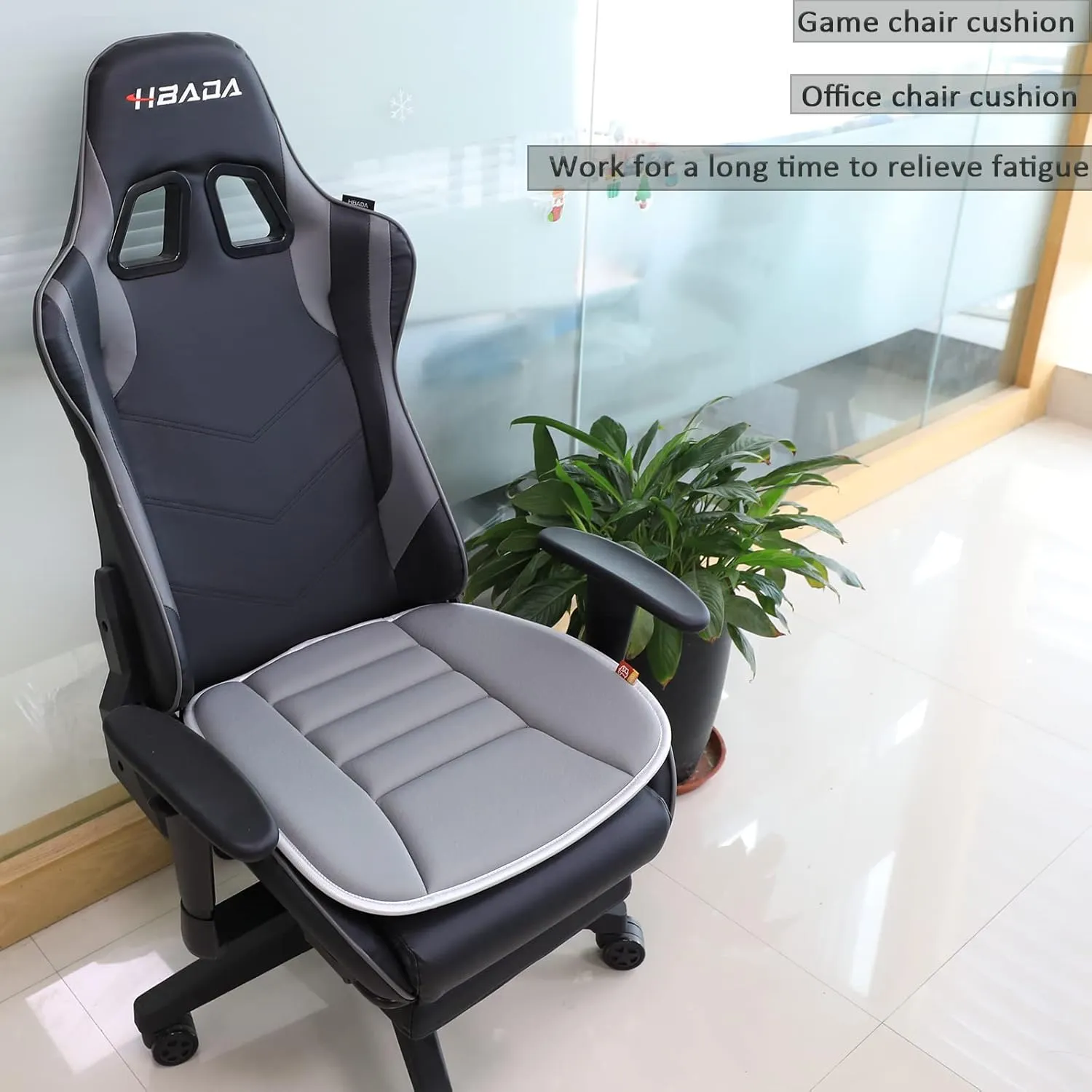 Car Seat Cushion Pad for Driving Seat Cushions for Office Chairs/Truck Memory Foam Seat Cushion Comfortable and Durable, Gray