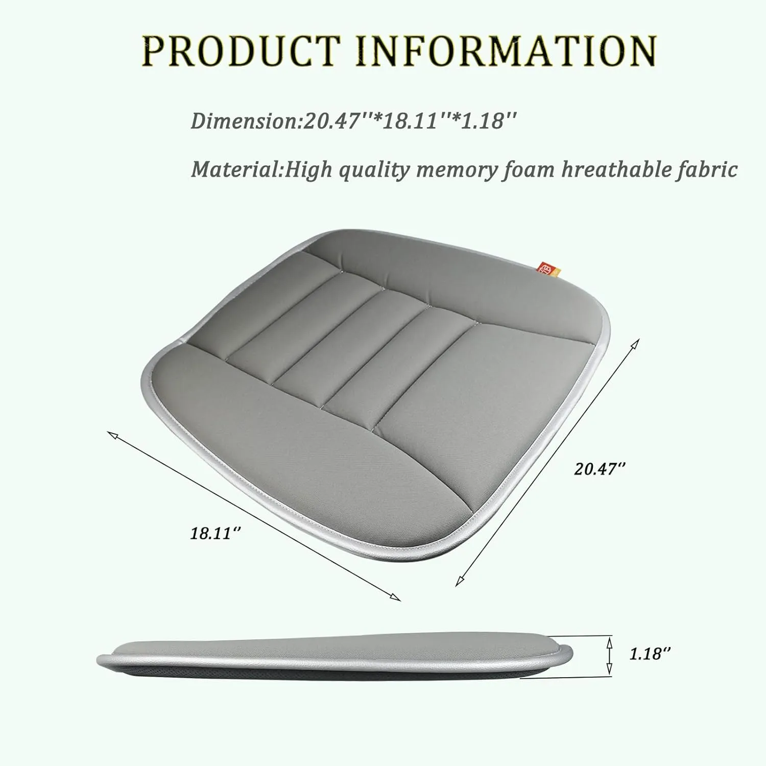 Car Seat Cushion Pad for Driving Seat Cushions for Office Chairs/Truck Memory Foam Seat Cushion Comfortable and Durable, Gray