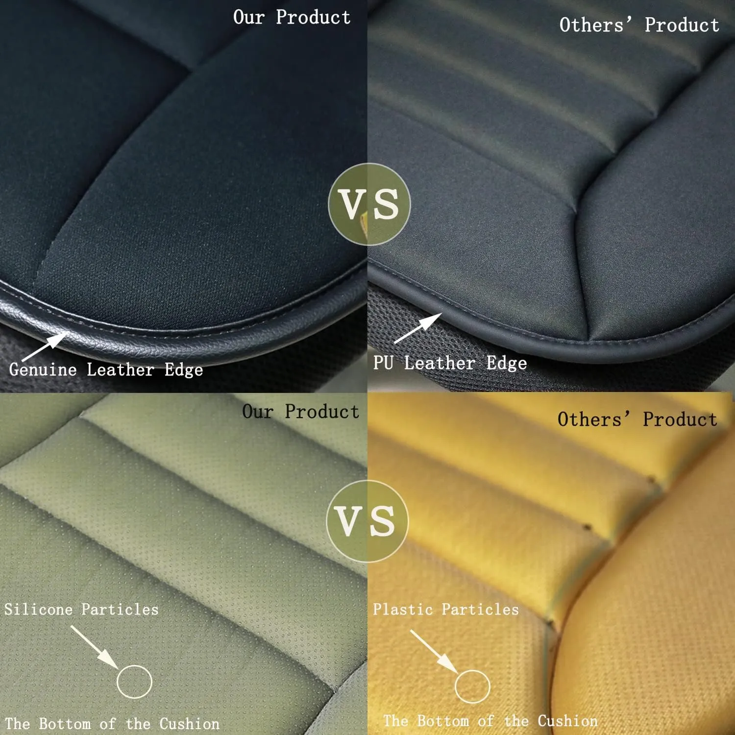 Car Seat Cushion Pad for Driving Seat Cushions for Office Chairs/Truck Memory Foam Seat Cushion Comfortable and Durable, Gray