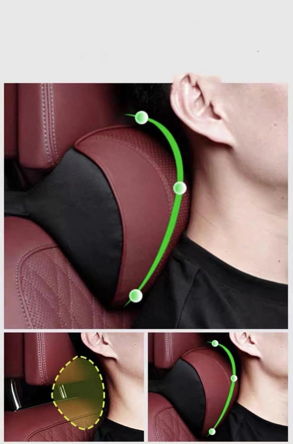 Car Cervical Pillow Backrest for Suzuki Vitra 2014-2019 Neck Back Pain Relief Lumbar Support Pillow Stylish Interior for Vehicles,Yellow