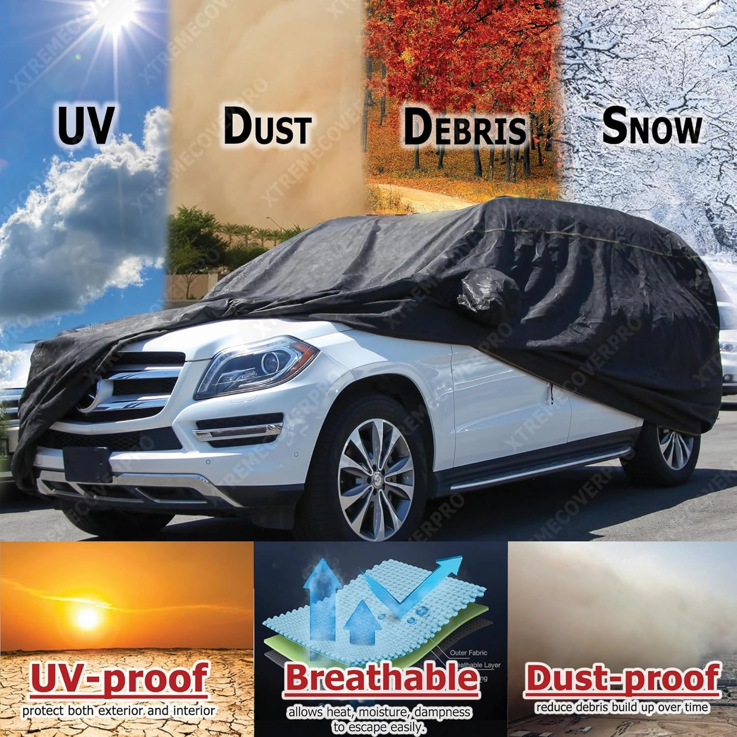 Car Cover fits 1997 1998 1999 2000 2001 2002 2003 2004 Mitsubishi Montero Sport XTREMECOVERPRO PRO Series Black