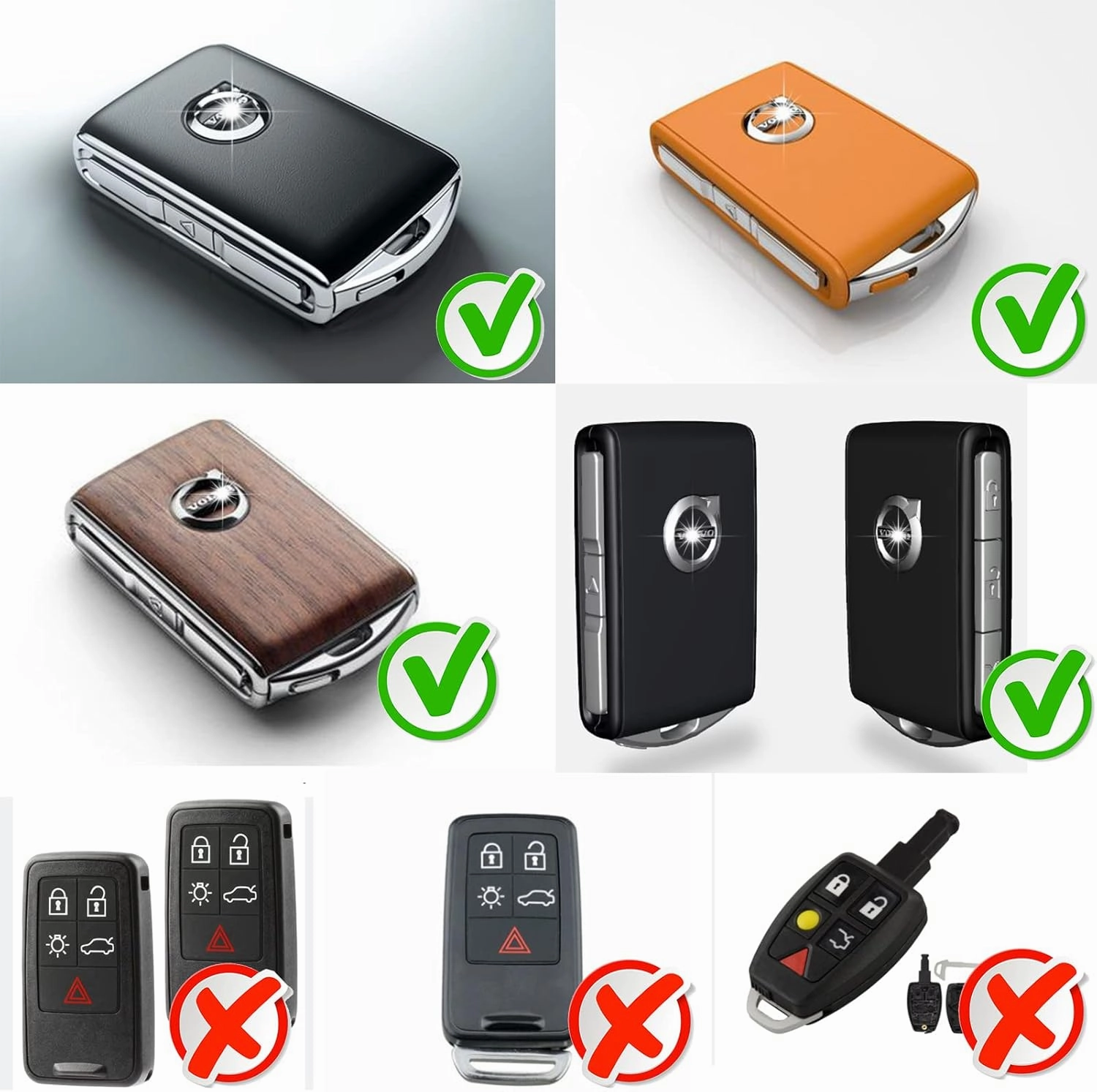 Car Key Fob Cover Compatible with Volvo XC90, XC60, XC40, S60, S90, V60, V90, Polestar 1, Polestar 2, Car Key Fob Case Refit Cover
